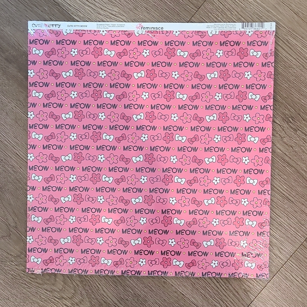 Hello Kitty Pink Floral Scrapbook Paper
